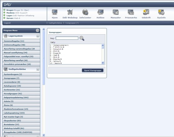 App screenshot: DdD pos
