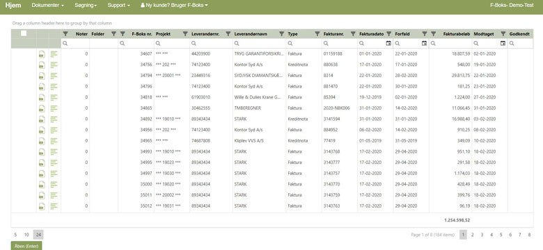 App screenshot: Faktura-Boks