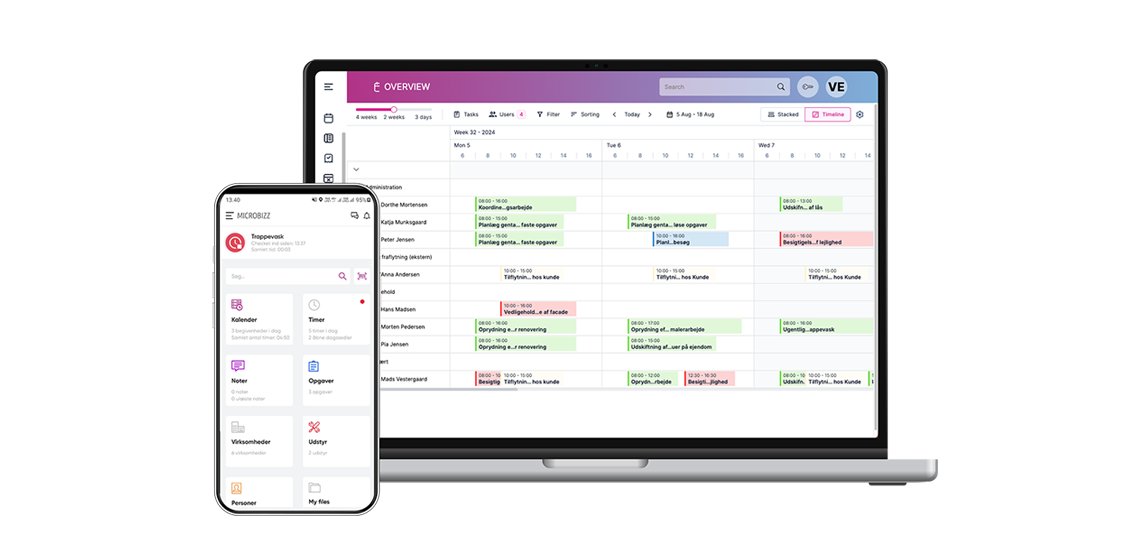 App screenshot: Microbizz