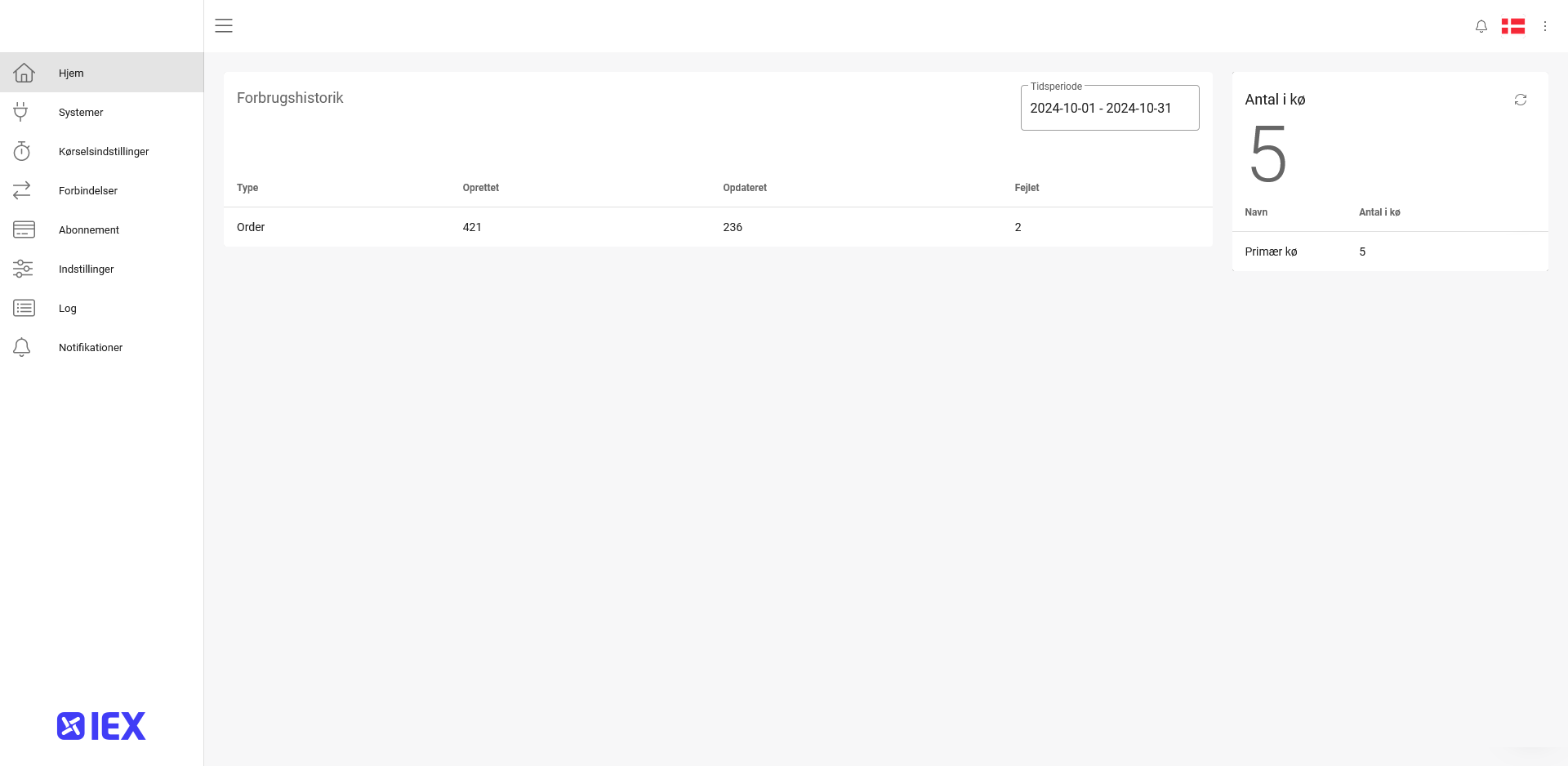 App screenshot: Klarna med IEX