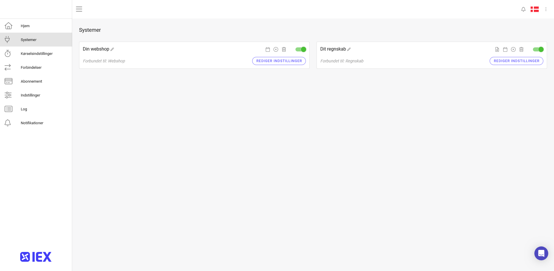 App screenshot: Klarna med IEX