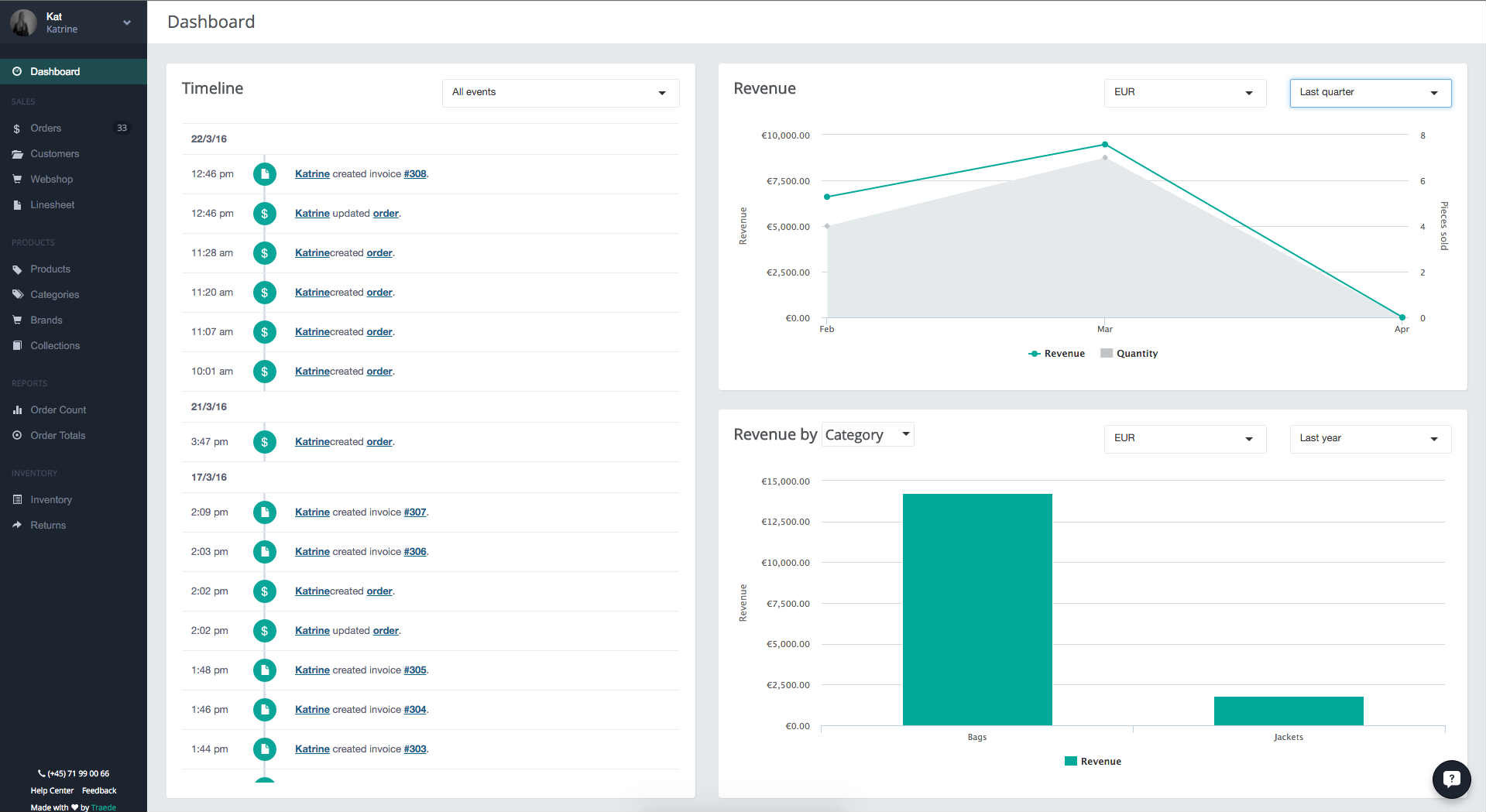 App screenshot: Traede